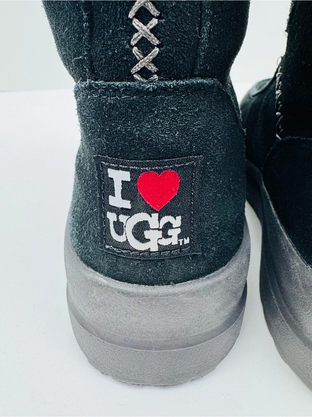 I Heart UGG Youth Black Wool Lined Boots. Size 4. Excellent preowned condition.